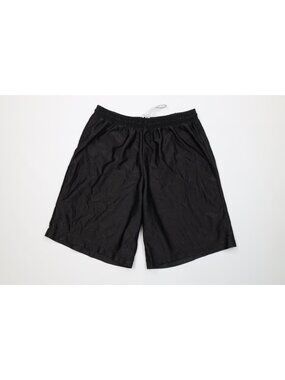 Vintage 90s Streetwear Mens Medium Silky Nylon Dazzle Above Knee Shorts Black